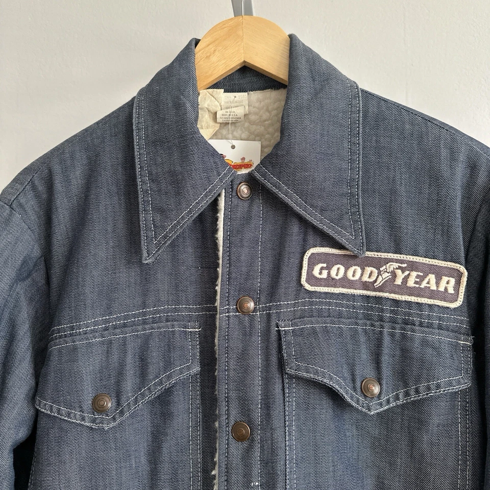 Chaqueta vaquera forrada Goodyear Sherpa vintage años 80 talla M Foto 2 de 4