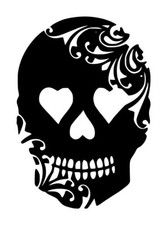 Sugar Skull Decal 2 4"x5.75" Choose Color