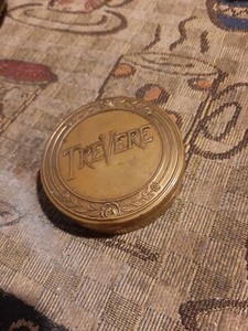 Vintage TreVere Metal Compact Case with Mirror by the Rawleigh Company in 1920's
