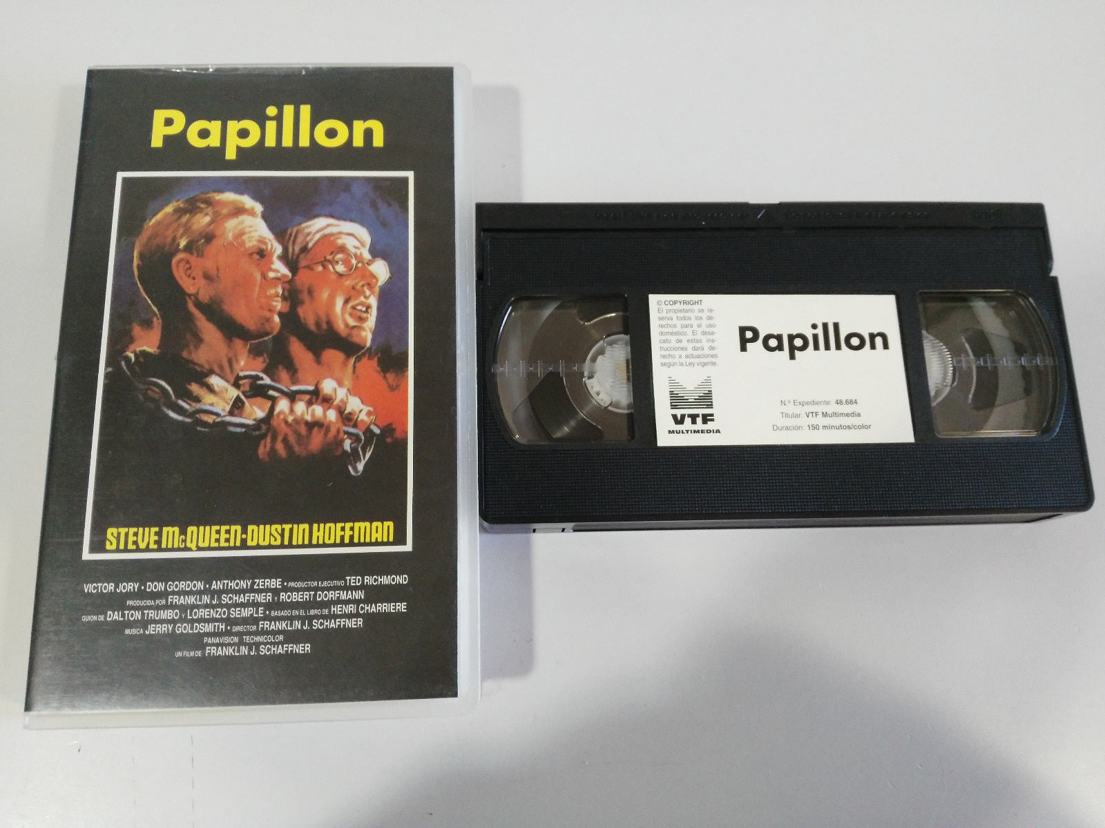 Papillon Steve Mcqueen Dustin Hoffman Franklin Schaffner Vhs Tape Español