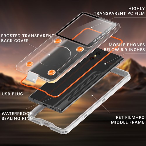 Universal Waterproof Phone Case up to 6.9inch Protector Cover Full-Body Sealed - 第 12/27 張圖片