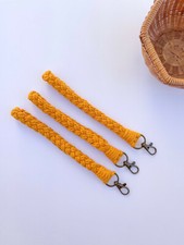 Braided Macrame Wristlet Keychain - Marigold