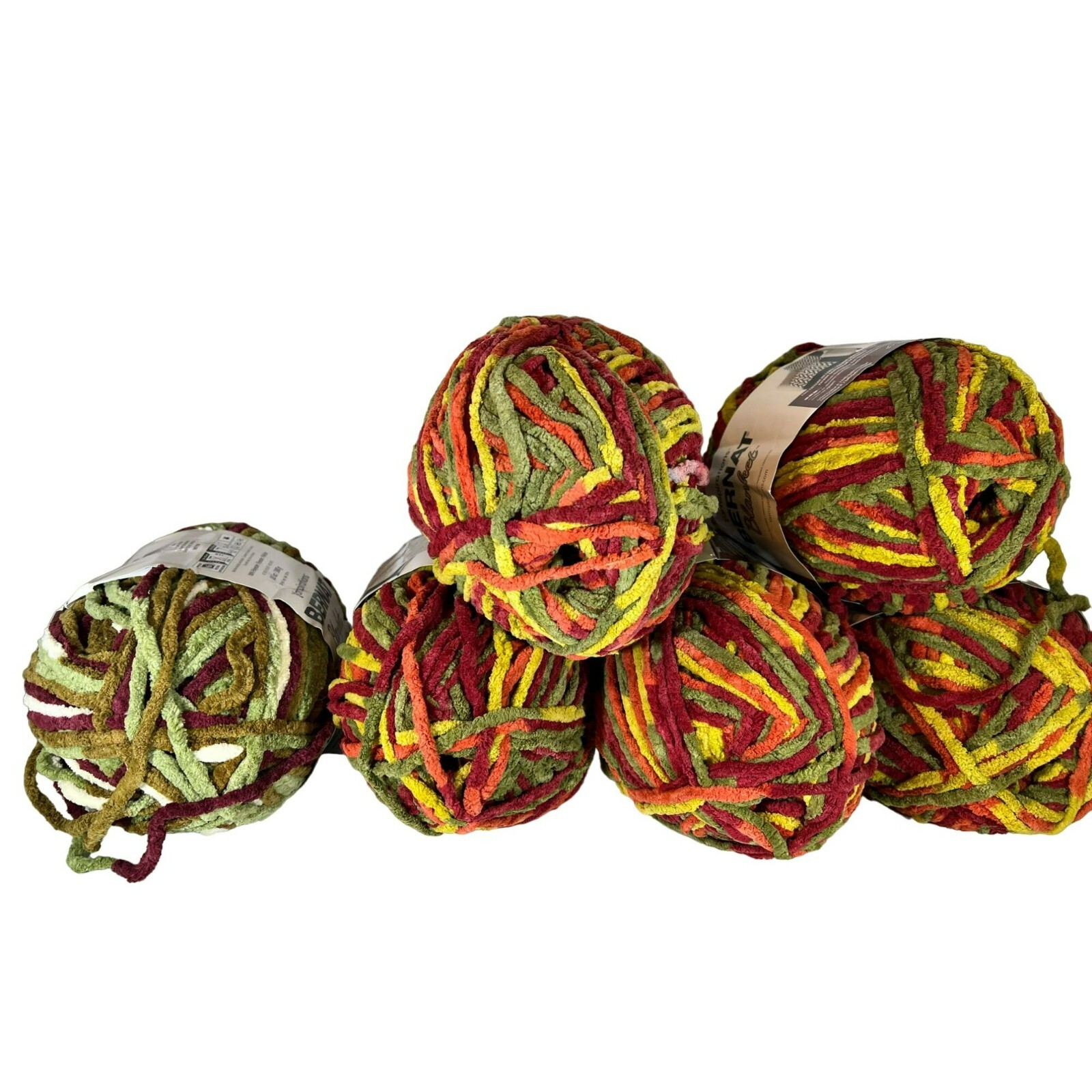 Lot of 5 Skeins 10.5 oz. Bernat Blanket Yarn 4 Harvest 1 Plumfields ( 1