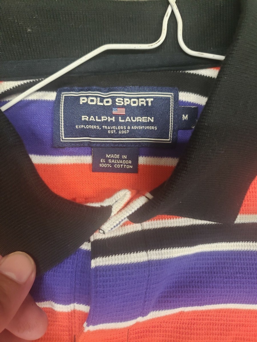 Vintage Polo Sport Ralph Lauren Wide Stripe Shirt M
