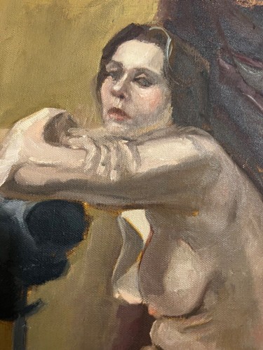 Oil Painting Portrait naked Woman signed by artist Linda Kolar - Picture 5 of 6