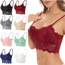 Womens Lace Bralette Bra Bustier Crop Top Ladies Camisole Cami Vest Tank Bralet  