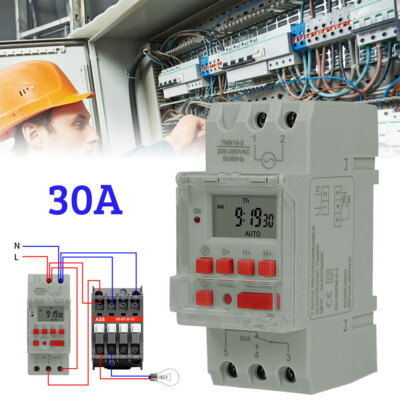 TM919B-2 30A 220V Hutschiene wöchentlich programmierbare digitale Zeitschaltuhr Relais Schalter Neu