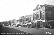 Postcard RPPC 1940s Colorado Florence Business Section autos Sanborn CO24-2015