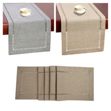 Flat angle Table Runner Solid Color Eight character Hollowed Out Imitation Linen