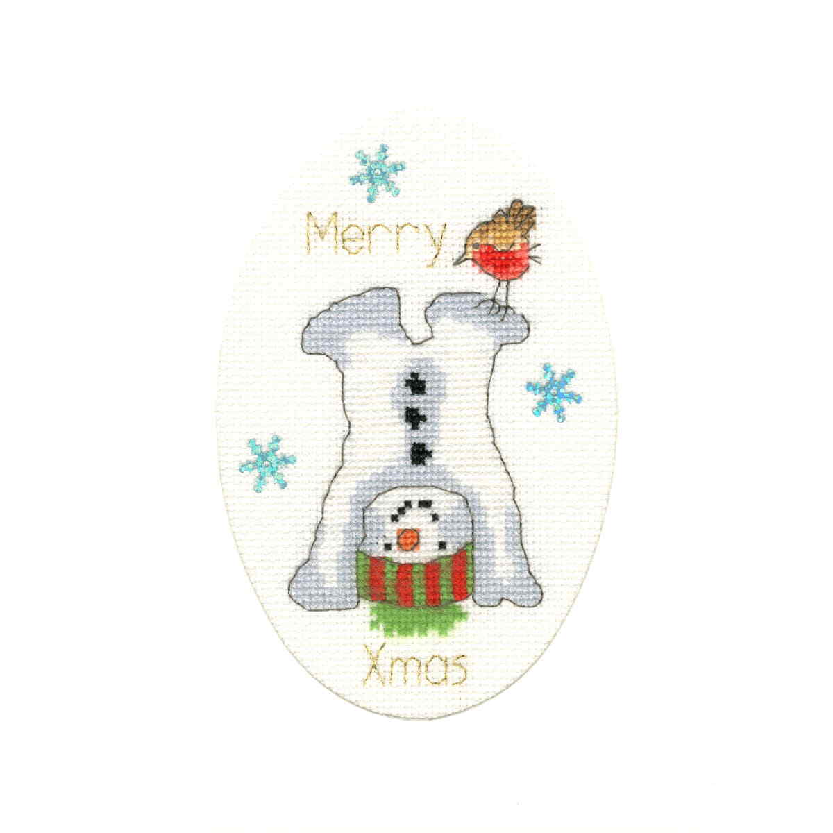 Bothy Threads  greating card counted cross stitch kit ""Frosty Fun"", XMAS37, 9x13
