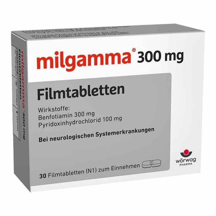 milgamma® 300 mg Vitamin B1 + 100 mg Vitamin B6 · 30 St · PZN 02913880