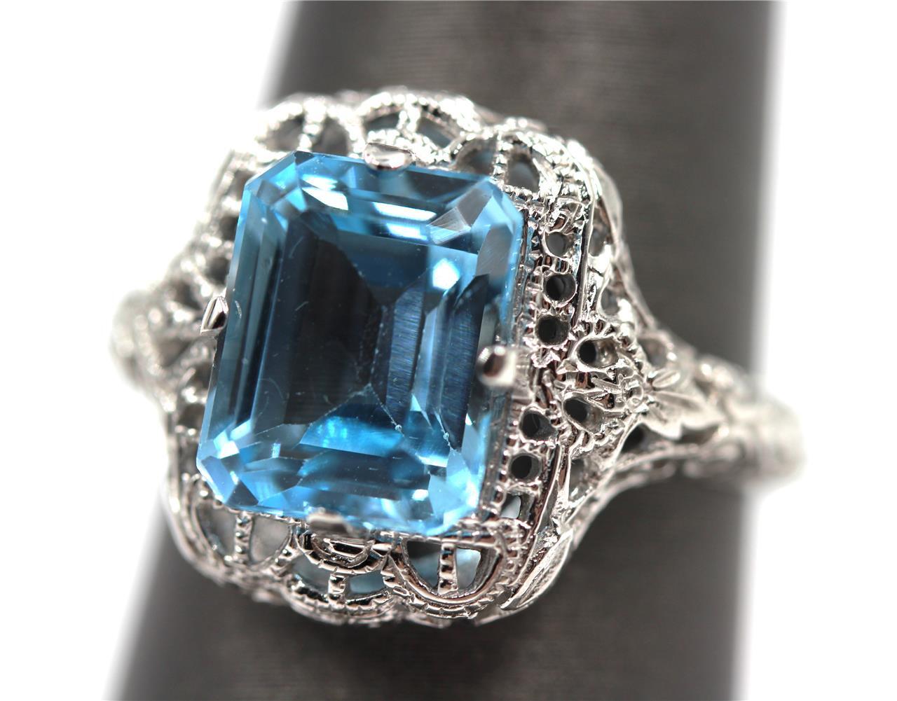 STUNNING AUTHENTIC 10K SOLID WHITE GOLD FILIGREE … - image 5