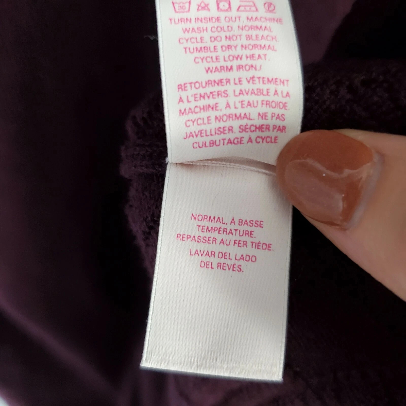 UNDERCOVER Abito donna Victoria's Secret bordeaux manica lunga scollo a scoop maglia taglia media