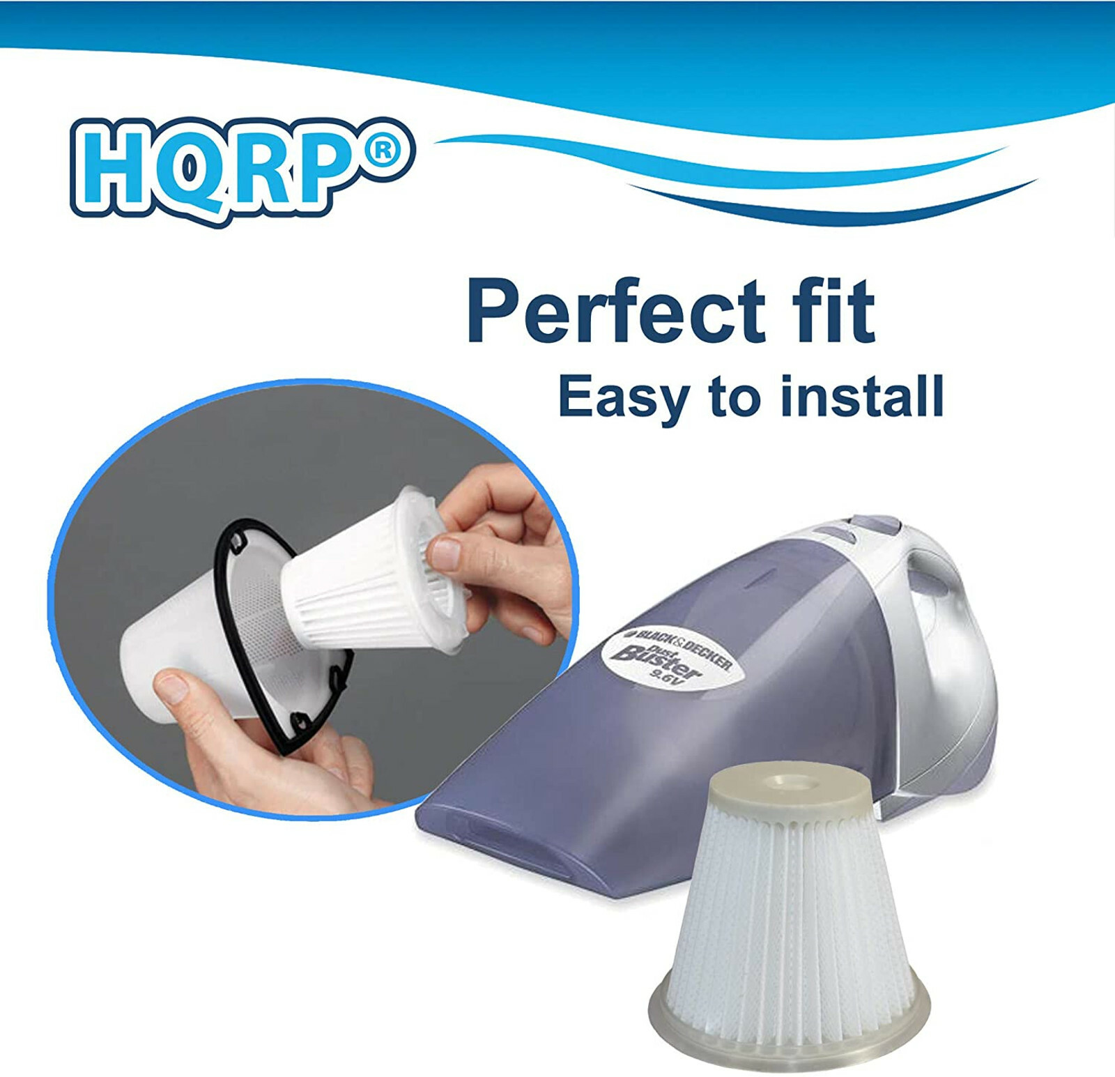 2Pack HQRP Washable & Reusable Filters for Cyclonic Action DustBuster