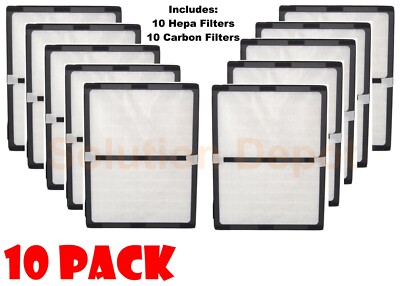 10 Pack Hepa + Carbon Filters For Idylis D IAF-H-100D AC-2118 AC-2123 IAP-10-280