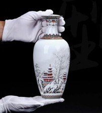 Ceramic Vase Flowers Crafts Pot Vintage Jingdezhen Chinese Antique Reproduction