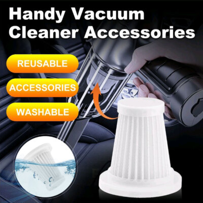 5pcs White Washable Reusable Filters For Car Vacuum Cleaner Replace Accessories