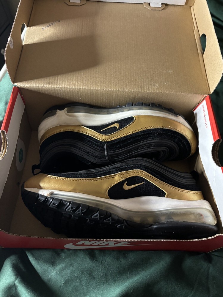 Nike Air Max 97 Black Metallic Gold Running Shoes