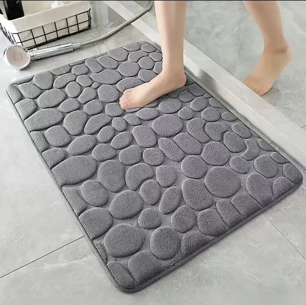 Tappetino Da Bagno Antiscivolo A Forma Di Gatto: Morbido E Assorbente, Grigio 50x56 Cm - Lavabile E Perfetto Per Ogni Ambiente