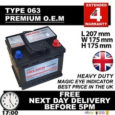 RENAULT CLIO 1.1 1.2 1.4 1.6 CAR BATTERY 063 12V XTRAHEAVY DUTY MAINTENANCE FREE