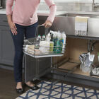 Kitchen Cabinet Under Sink Cleaning Supply Caddy Pullout Drawer Handle Organizer