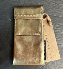 Chantecaille Gold Pouch Storage Cosmetics Bag Small Empty Travel Case Only