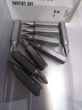 (9) #1 Phillips 1/4" Hex 1-1/4"OAL Extra Hard Insert Bit