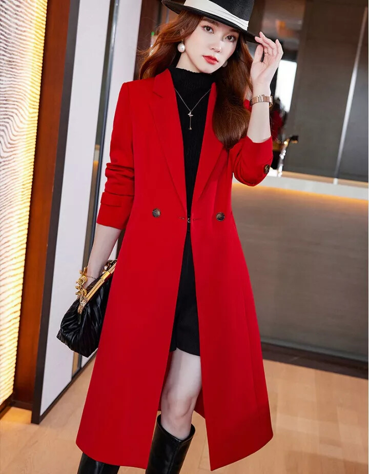 Cappotto Classico Benetton Cappotto Zalando Cappotto Rosso Donna Cappotto  Donna Giacca Lunga Rosso Slim Sciancrato Bottoni Caldo