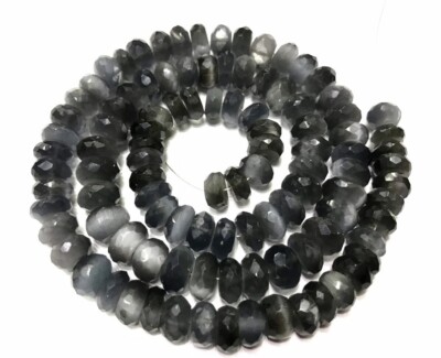 Highest Quality Black Catseye Faceted Rondelle Beads Natural Wholesale Gemstone
