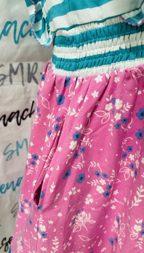 Girls Wildflowers clothing Striped/Floral Pink elastic waist Dress size 12 NWOT - Picture 4 of 6