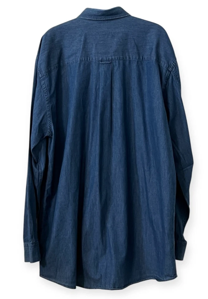 Cutter & Buck Men's XL Denim Shirt Vintage Twill Button Down Long Sleeve - Image 3 of 4