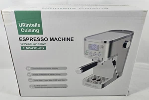 Espresso Machine 20 Bar LED Display with Steam Milk Frother ESE Pod Filter Latte