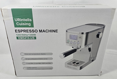 Espresso Machine 20 Bar LED Display with Steam Milk Frother ESE Pod Filter Latte