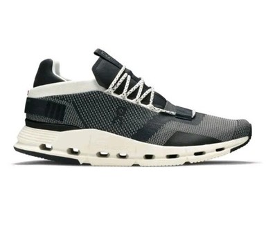 On Cloudnova Womens Running Shoes Size 9.5 Black White Athletic Comfort Sneakers