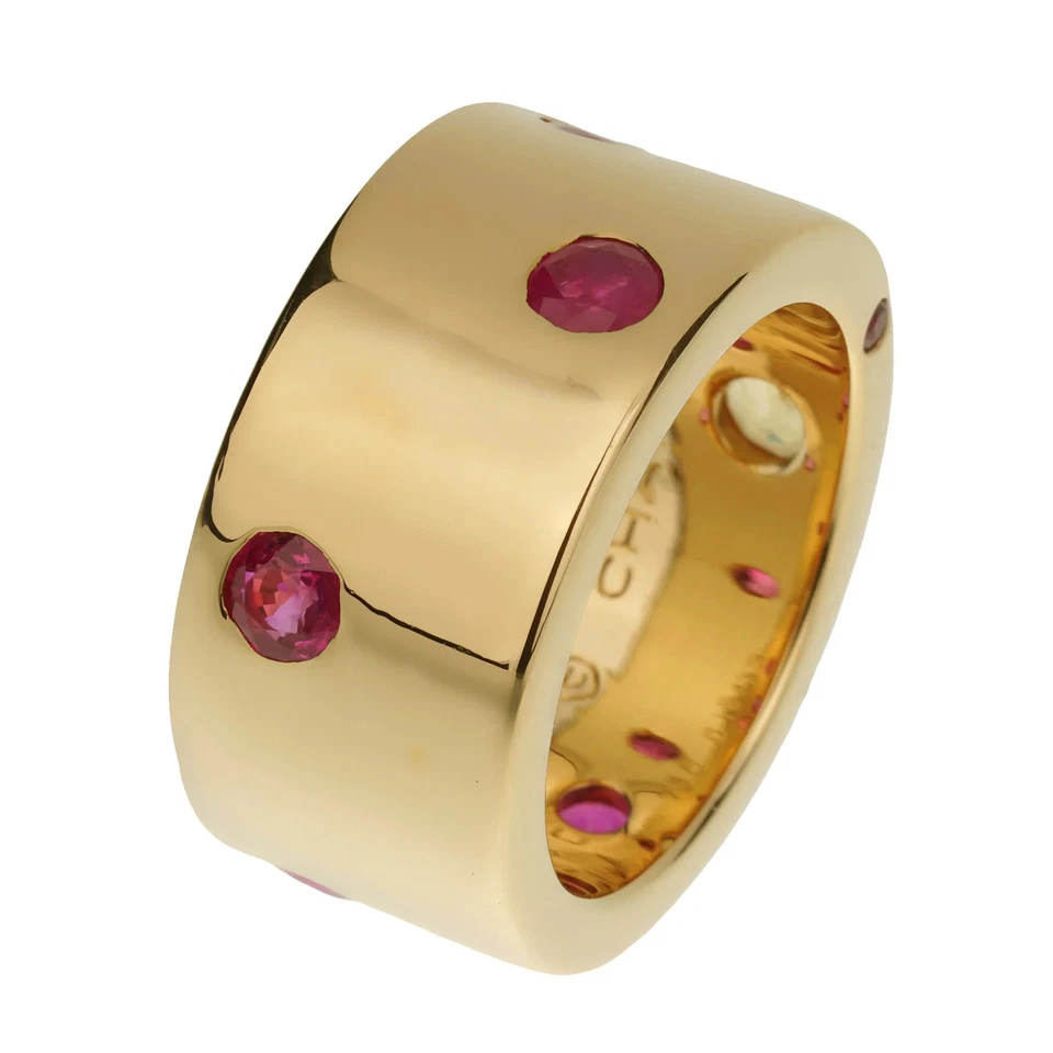 Anillo Chanel Zafiro Amarillo Rubí Vintage Banda Oro Amarillo 18k Foto 4 de 4