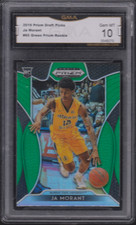 Ja Morant RC Rookie 2019-20 #65 Prizm Draft Picks - Green Prizm GMA 10 Gem Mint