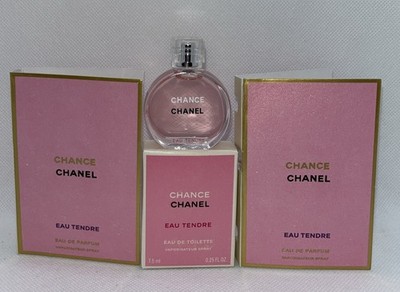 Chanel Chance Eau Tendre EDT  Mini Bottle 7.5ml + 2/1.5ml Samples in Gift bag