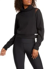 Alo Advance Funnel Neck Long Sleeve Top in Black