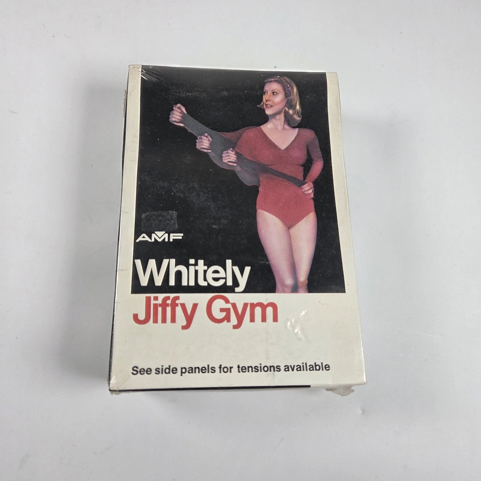 Vintage AMF Whitely Jiffy Gym Med. Rubber Exercise Band Pocket Exerciser SEALED