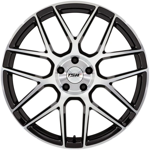 TSW TW002 Lasarthe 18x9.5 5x4.5" +40mm Black/Machined Wheel Rim 18" Inch Foto 3 de 4
