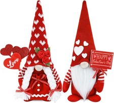 Valentine's Day Gnome Decor Valentines Day Decorations 2 Pack Handmade Plush