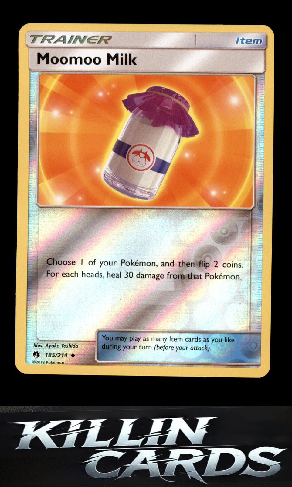 Reverse Holofoil Moomoo Milk 185/214 Pokemon Uncommon SM - Lost Thunder Card NM