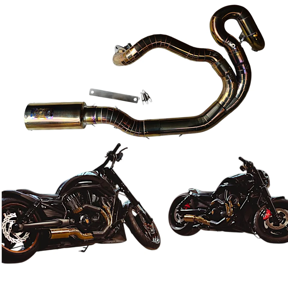 Sistema de escape personalizado apto para Harley Davidson Night Rod Special 2003-2017 Foto 2 de 4