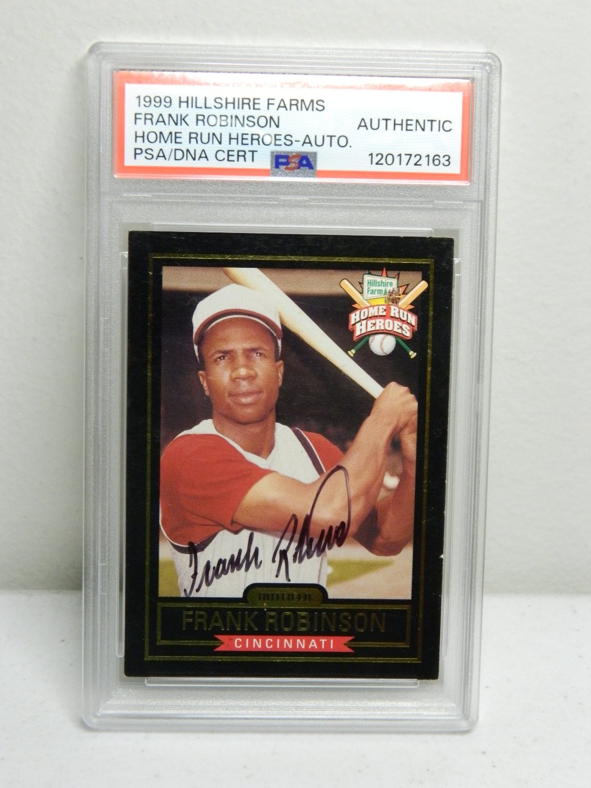 Frank Robinson Auto Cincinnati 1999 Hillshire Farms Home Run Heroes Auto PSA 