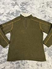 KUHL Alfpaca Mens Size L Rust Brown Fleece 1/2 Zip Sweater