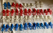 Vintage 1960's MPC Plastic Astronaut Figures Red , White  Blue Lot of 46