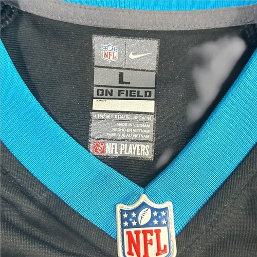Carolina Panthers Jersey Youth L 14/16 Black McCaffrey 22 Nike NFL On Field - Picture 3 of 11