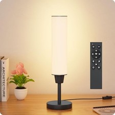 Table Lamp with Remote  Bedside Lamps for Night Stands, Nightstand Lamp Black