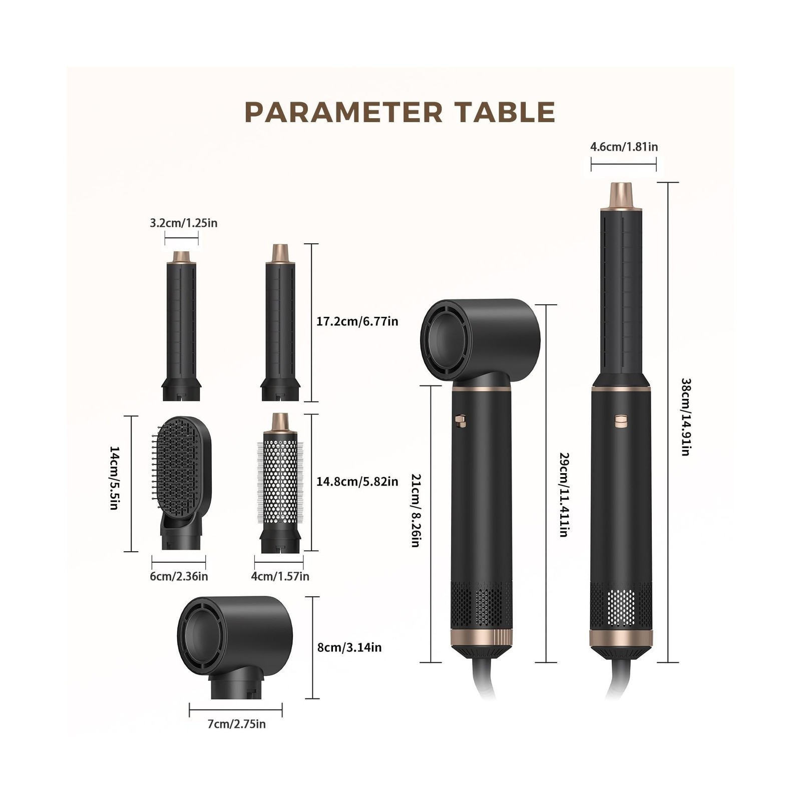 5 in 1 Hair Styler & Hair Dryer Brush, Low-Speed Negative Ionic Air... Fast Ship