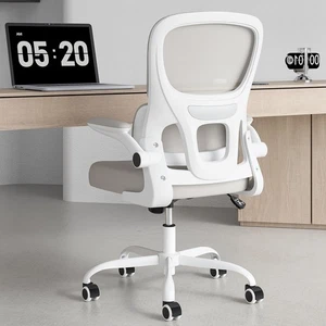 Home Office Desk Chair Mesh Recline Filp Armrest Lumbar Support Rolling Wheels